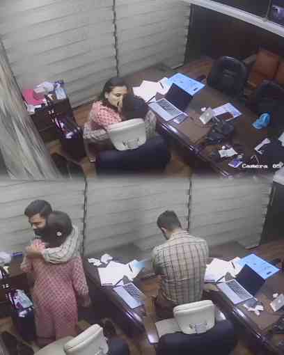 Boss affair with office employee office CCTV